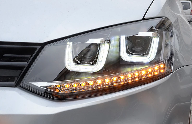 Автомобильная фара для Фольксваген Поло фары 2009- GTI светодиодный фары DRL