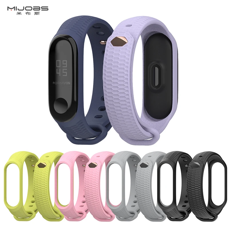 Mijobs Mi Band 4 ремешок Aurora для Xiaomi band 3 силиконовый браслет умные часы аксессуары