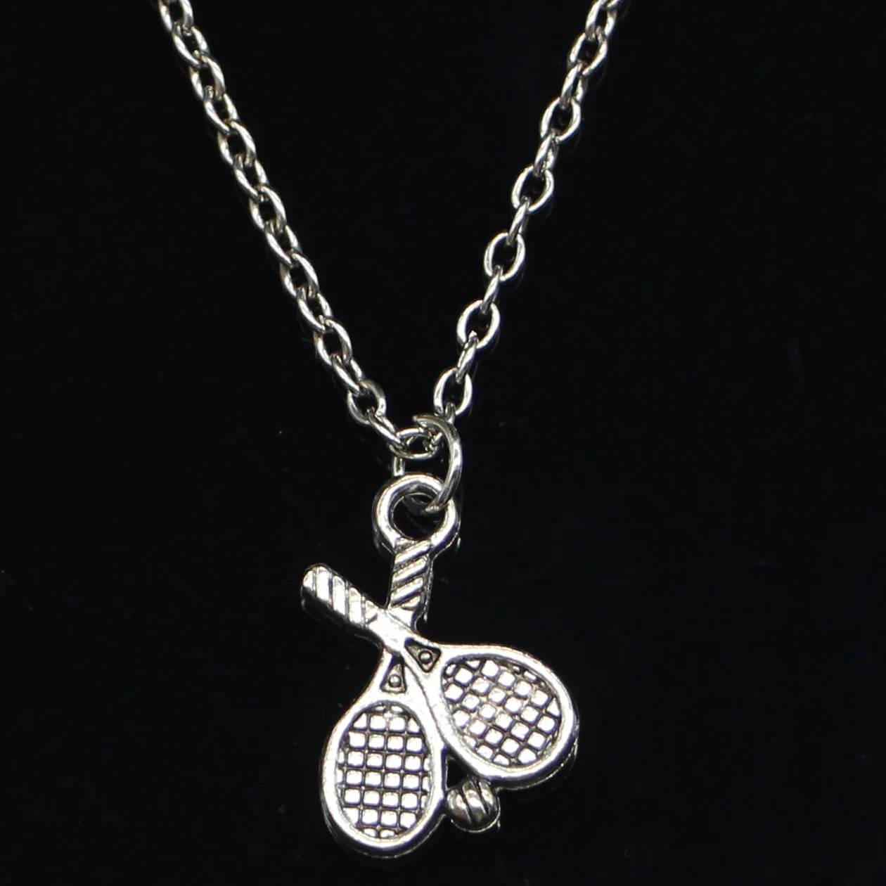 20 штук новое модное ожерелье 18x14 мм теннисные ракетки Подвески Короткие Длинные