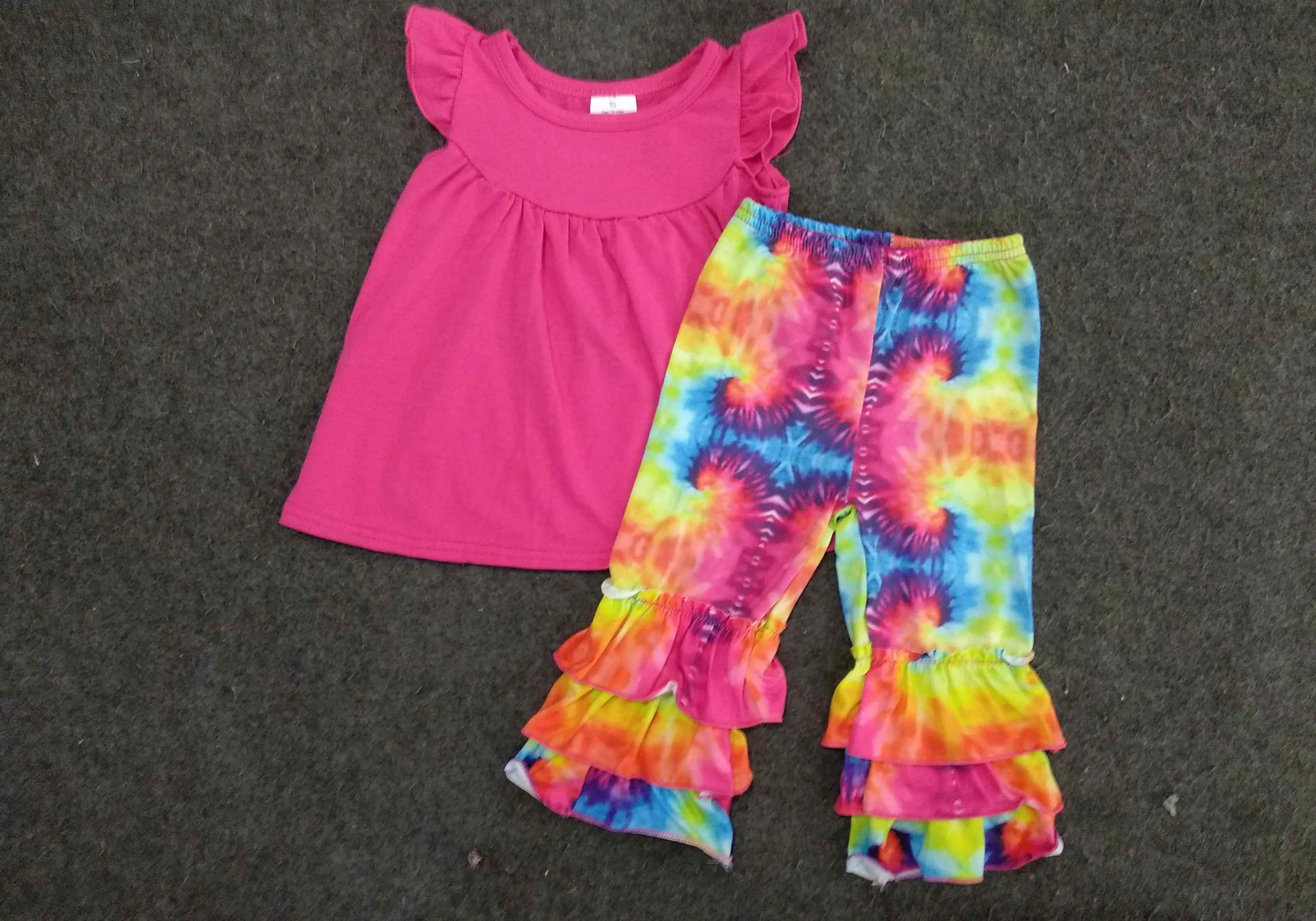 2 шт. хлопковая Футболка и разноцветные штаны для девочек | Мать ребенок