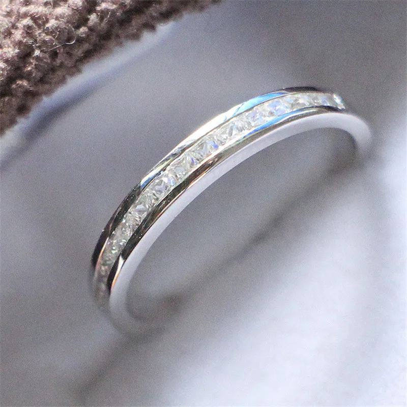 0.55Ct принцесса вырезанное кольцо с бриллиантом обручальное платины 950 ювелирные
