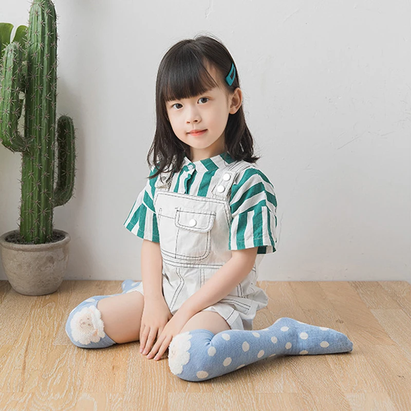 Милые детские гольфы в полоску и горошек Длинные Хлопковые с рисунком овцы