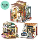 Миниатюрный деревянный кукольный дом Robotime Rolife, фруктовый дом ручной работы, цветочный магазин с мебелью, игрушки для детей, подарок