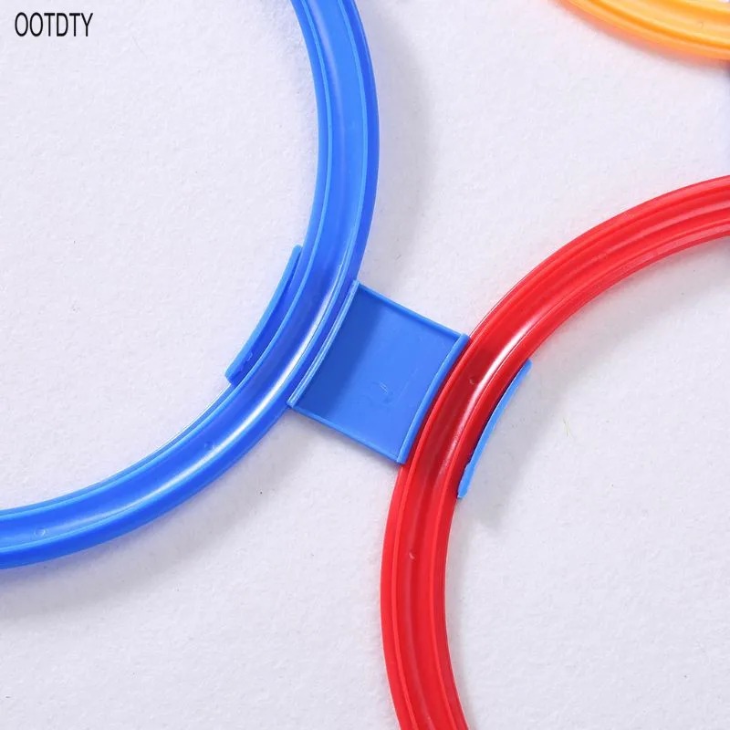 

OOTDTY 10 Pcs Hopscotch Ring Game Toys for Kids Sensory Integration Training Play Set for Preschool Children