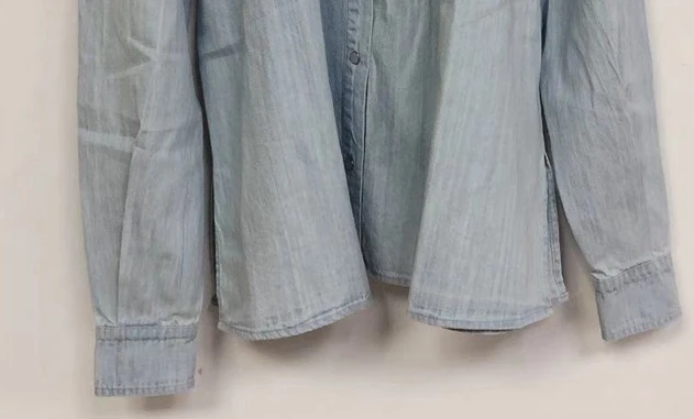 

2021 Early Spring New Simple and Versatile Sweet Ruffled Denim Shirt Fashionable Loose Shirt Women