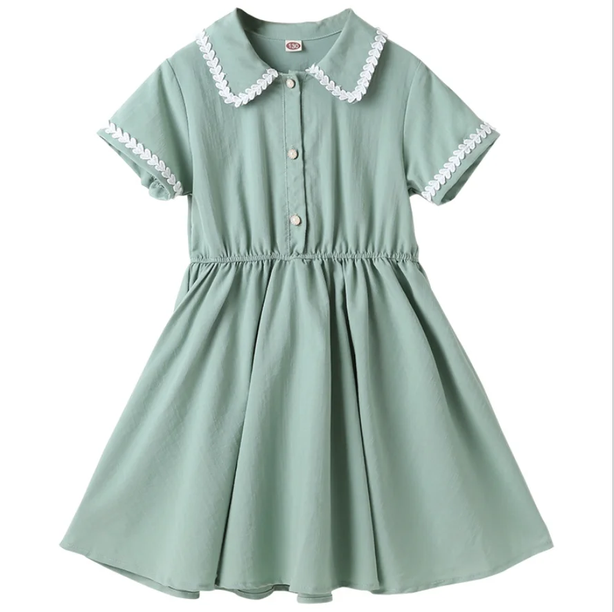 

Girls Dress 2021 New Summer Dress Korean Children Princess Dress Summer Girl Lace Skirt Children's Clothing