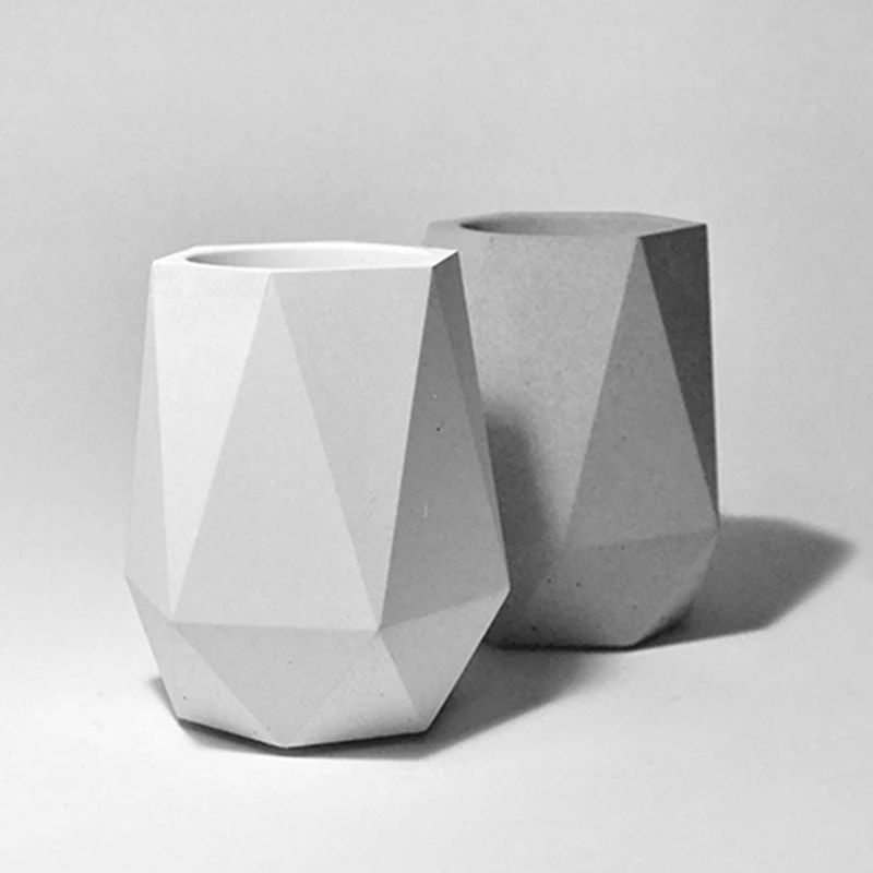 Креативный геометрический многоугольный держатель для бетона силиконовая форма