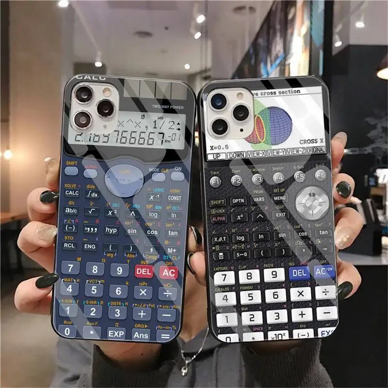 

Retro Calculator Original Printed Phone Case Tempered Glass For iPhone 11 12 Pro Max Mini SE 2020 6 7 8 Plus XS 6S X XR Cover