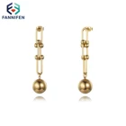 Женские серьги из нержавеющей стали с золотыми шариками, новинка 2021, Модные Винтажные Украшения, Аксессуары, оптовая продажа, подарок для девушки