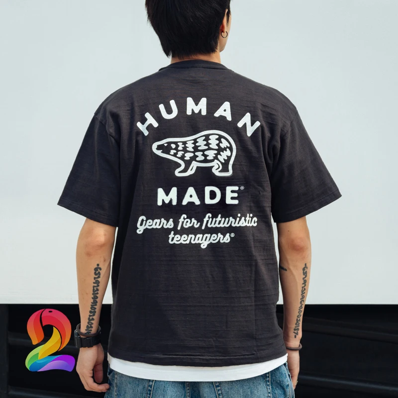 

Human Made T-hirts Men's Women's High Quality Cotton Cartoon Polar Bear Short Sleeve Oversize Human Made Casual Tshirts