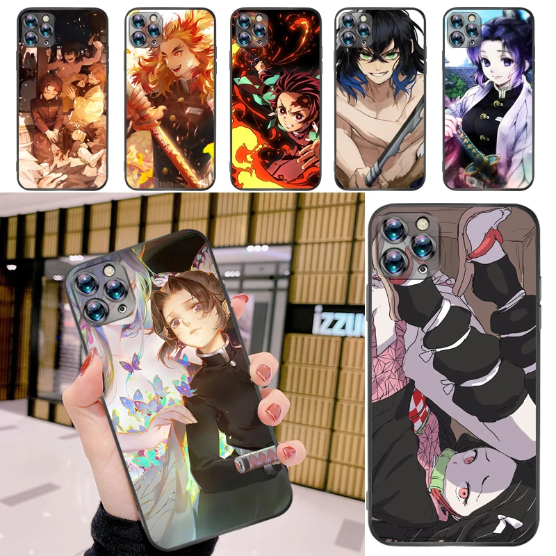 

Demon Slayer Kimetsu No Yaiba Kamado Tanjirou Agatsuma Zenitsu Kamado Nezuko Phone Case For iPhone 11 Pro MAX Cases Carcasa