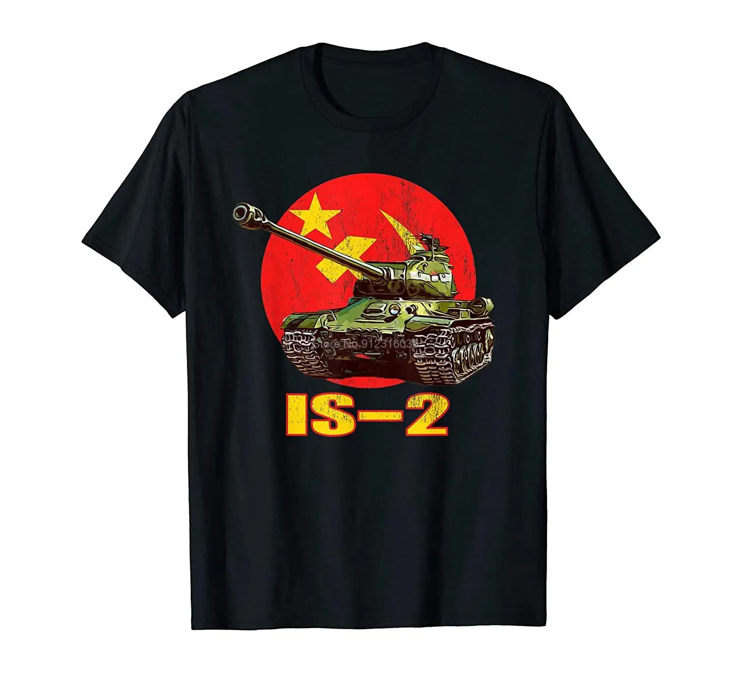 Soviet Tank of WW2 IS2 Heavy Tank T-Shirt Men Cotton Tshirt Hip Hop Tees Tops Harajuku Streetwear