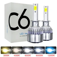 2pcs c6 h1 h3 led headlight bulbs h7 led car lights h4 led 880 h11 hb3 9005 hb4 9006 h13 6000k 80w 8000lm auto headlamps