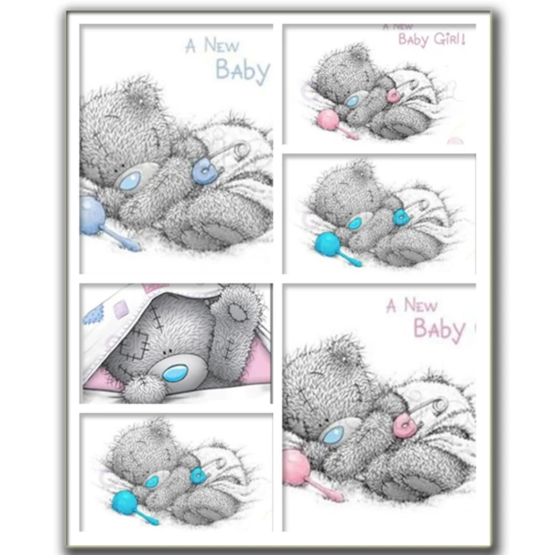 

Diamond Painting Full Square/Round Cartoon Animals Bear Baby Teddy Bear Girl Boy Daimond Painting Embroidery Cross Stitch