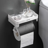 convenient toilet paper holder wall mount tissue paper roll holder storage shelf bathroom accessories kitchen roll paper hold l1