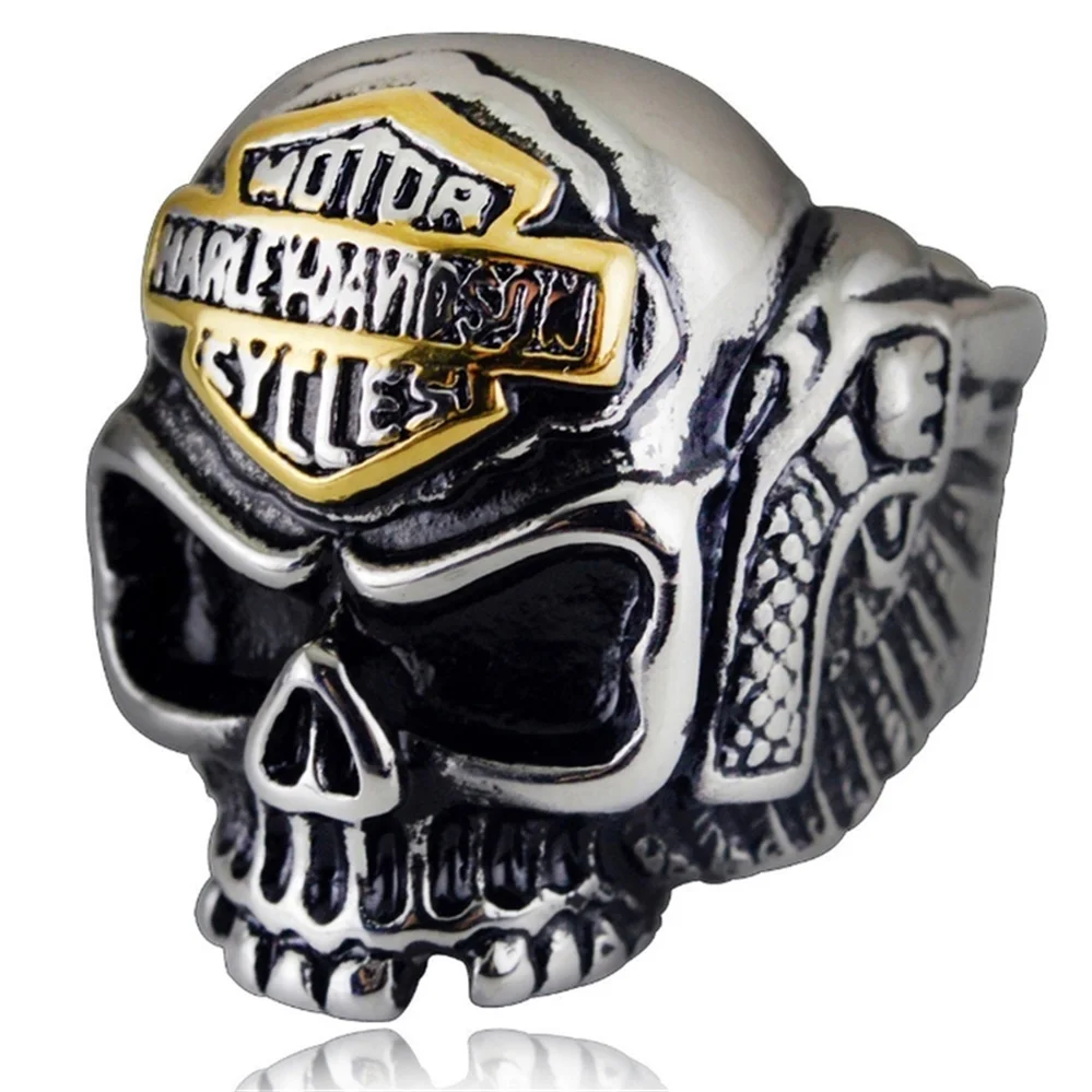 

Fashion Exquisite Retro Wings Horror Skull Shape Men and Women Universal Ring Anniversary Birthday Gift Party Jewelry Wholesale