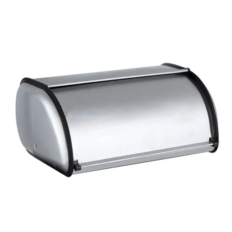 Botique-Stainless Steel Durable Simple Bread Case Breadbox Storage Box For Hotel Store Home Mirror Material 1P | Дом и сад