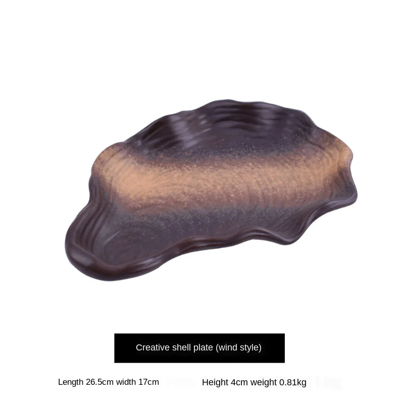 

Japanese Ceramic Tableware Irregular Shell Shape Fruit Salad Dishes Creative Serving Plate Kitchen Dinner Desserts Dishes ZH653
