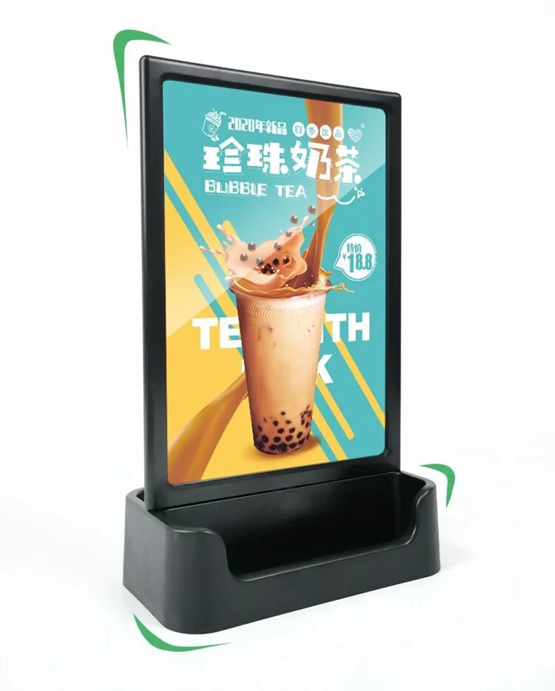 

A4 Plastic 8.5 x 11 Inches Restaurants Table Menu Sign Holders Stand Paper Poster Ad Frame With Business Card Holder