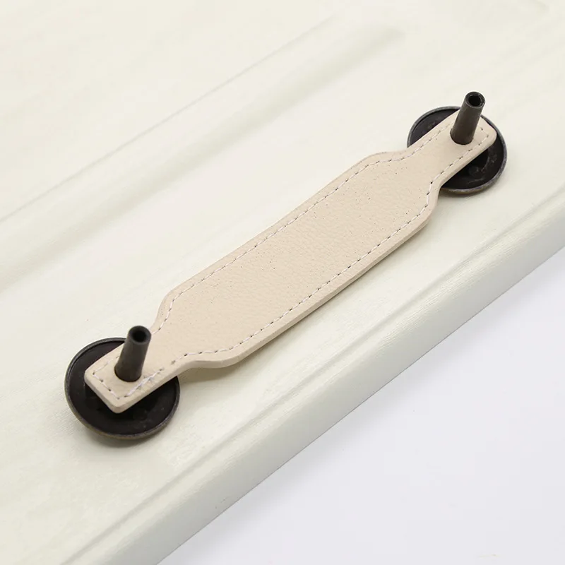 Черные кожаные ручки для шкафов дверная фурнитура мебельные ящики шкаф кухонный