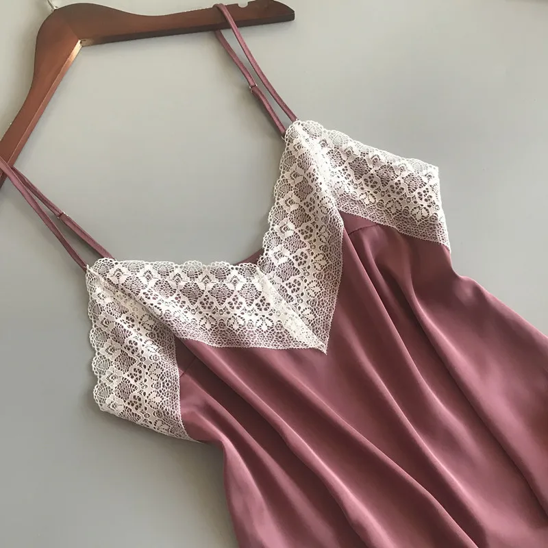 

New Pajamas Sets Sexy Lace Pyjamas For Women V-neck Pijama Femme Summer Sleepwear Satin Nightwear Lingerie Female Underwear