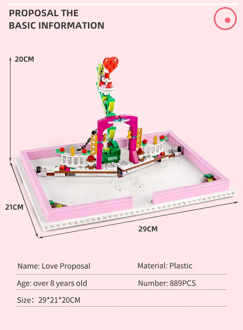 

MOULD KING Creative Toys The MOC Romantic Love Proposal Wedding Book Model sets Building Blocks Bricks Valentine's Day Gift