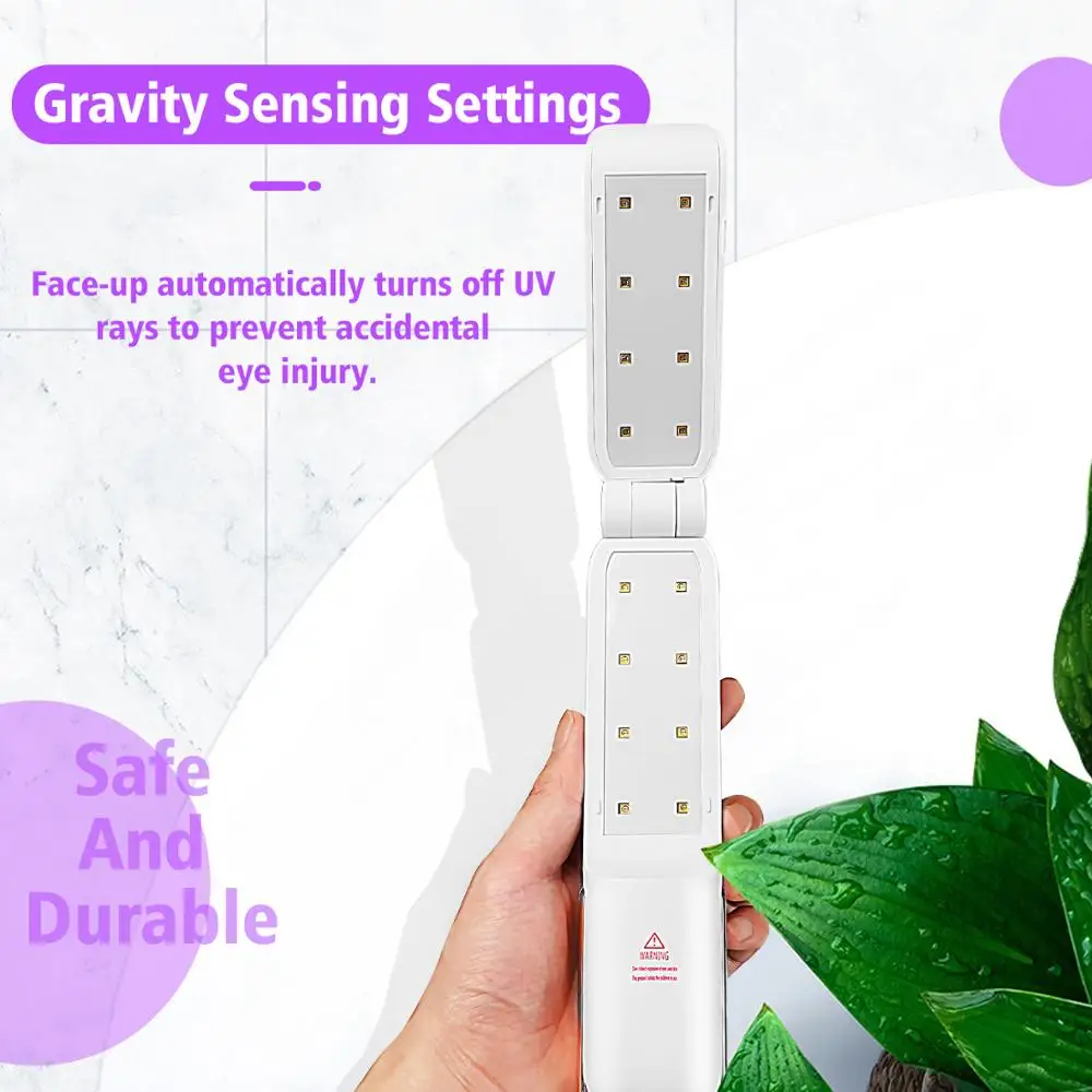 Portable UV Sterilizer Wand LED Electric folding Sanitizer Disinfection UVC Lamp Phone Germicidal light Anti Germs for Travel | Бытовая
