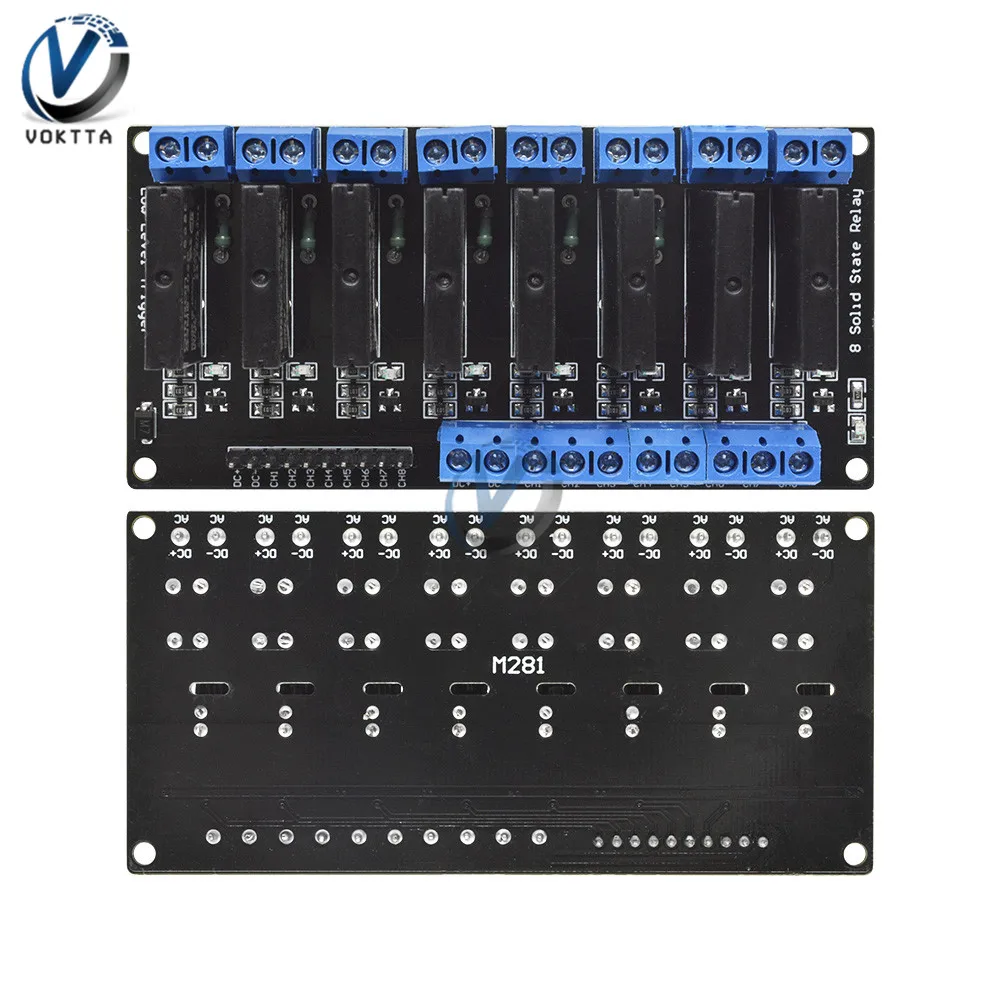 5 в 8 канальный твердотельное реле G3MB 202P DC AC PCB SSR 5VDC выход 240 В 2A для Arduino задержки