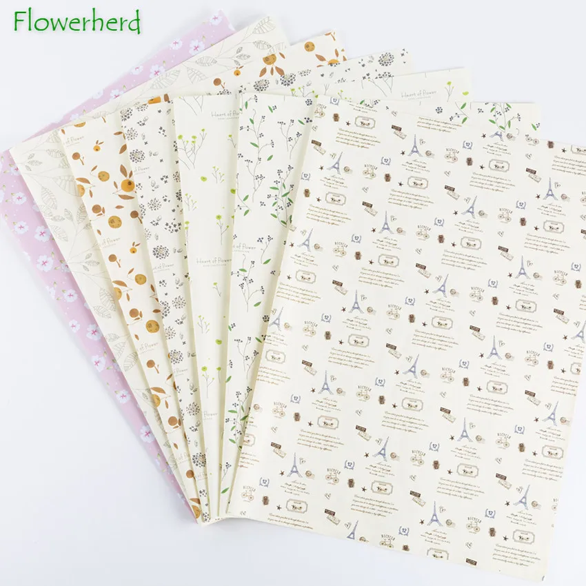 

20sheets/lot 52x75CM 70g Kraft Paper Floral Gift Wrapping Paper DIY Creative Flower Bouquet Wrapping Paper Book Wrapping Paper