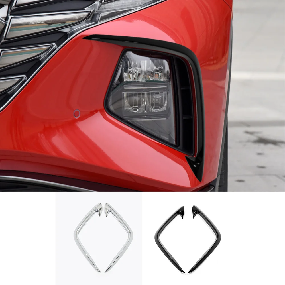 

CHROME FRONT FOG LIGHT BEZEL TRIM GARNISH FOR HYUNDAI TUCSON NX4 2020 2021 ACCESSORIES CAR-STYLING