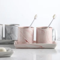 classical marbled tray creative home toiletries mouthwash cup soap box jewelry storage ceramic plate