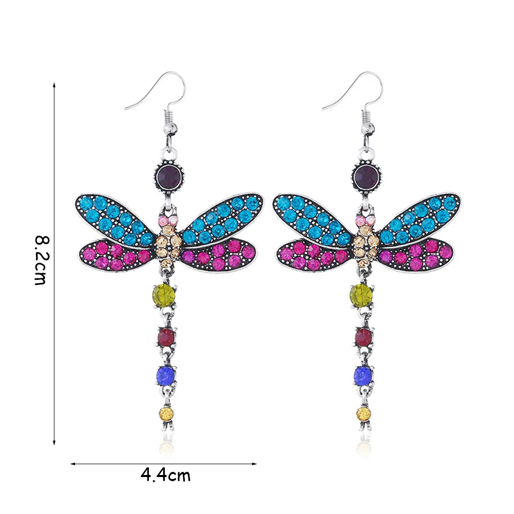 

Korean Version Of Elegant And Lovely Rhinestone Butterfly Earrings Women And Girls Fashion Metal Chain Jewelry Pendant