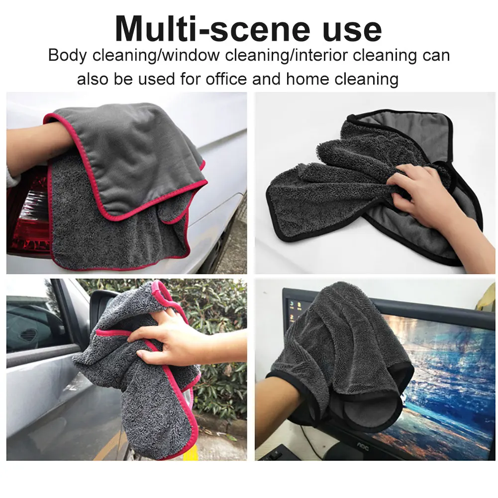 

Microfiber Towel Car Wash Cloth Auto Cleaning Door Window Care Thick Strong Water Absorption For Car Home Automobile Accessories