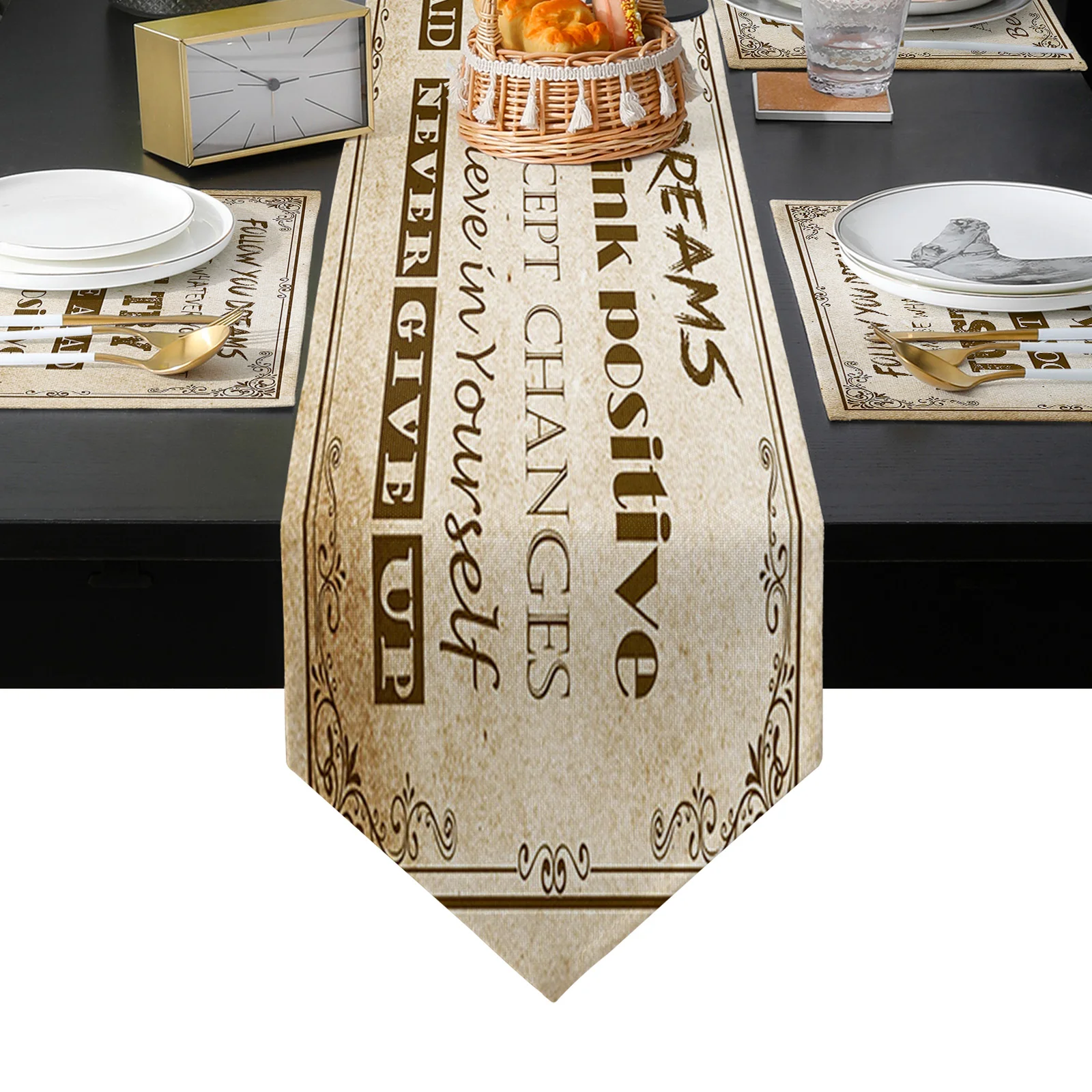 

Настольная дорожка с надписью Follow You Dreams в стиле ретро, праздничная кухонная настольная дорожка, Набор ковриков для домашвечерние РА