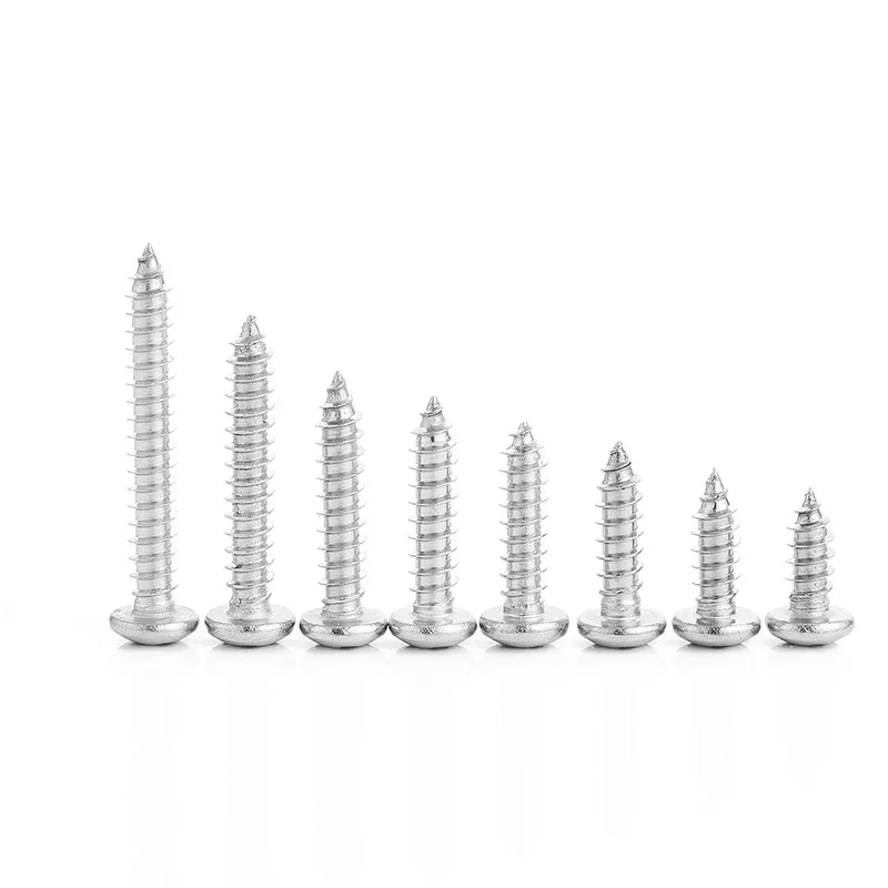 

10/55pcs Cross Recessed Round Head Tapping Screw M1.2 M1.4 M1.7 M2 M2.3 M2.6 M3 M3.5 M4 M4.2 M5 M6 Stainless Steel Wood Screw