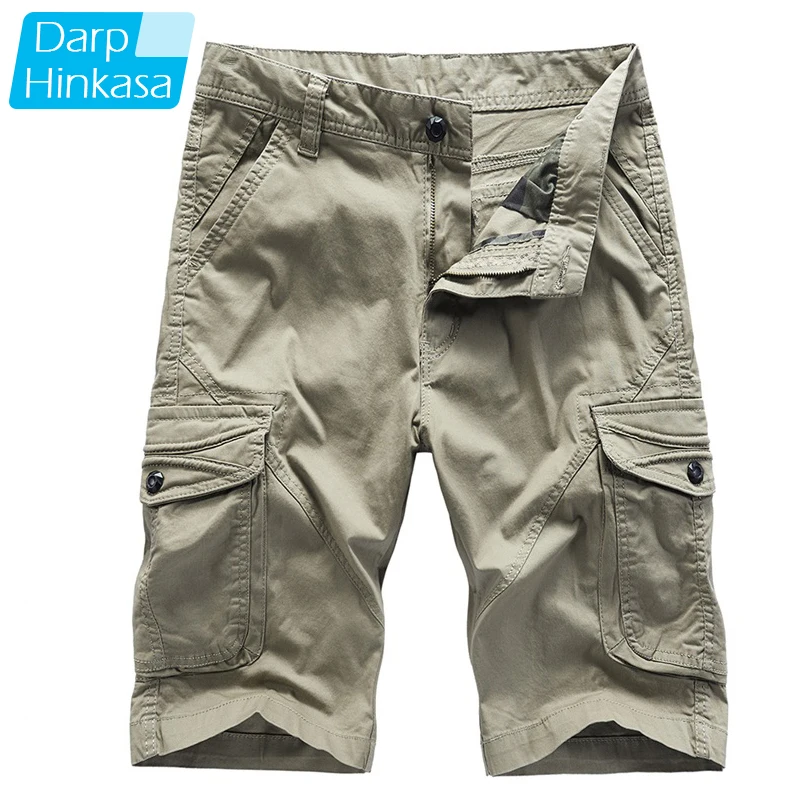 

Шорты-карго DARPHINKASA мужские, летние повседневные свободные хлопковые штаны, большие размеры 4XL, хаки