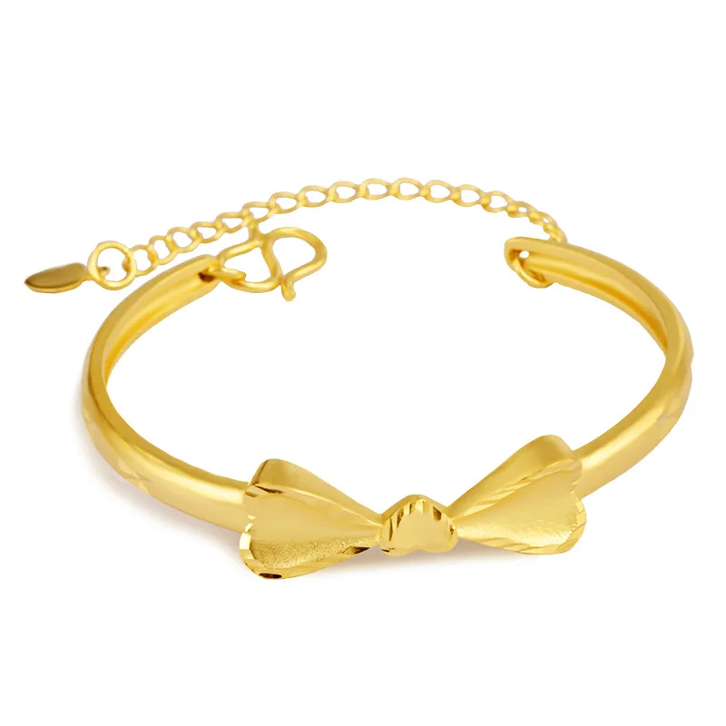 

Jin Pinhui Bowknot Gold Bracelet 3D Gold Plated Jewelry Women Korean Fashion Aventurine Bracelet