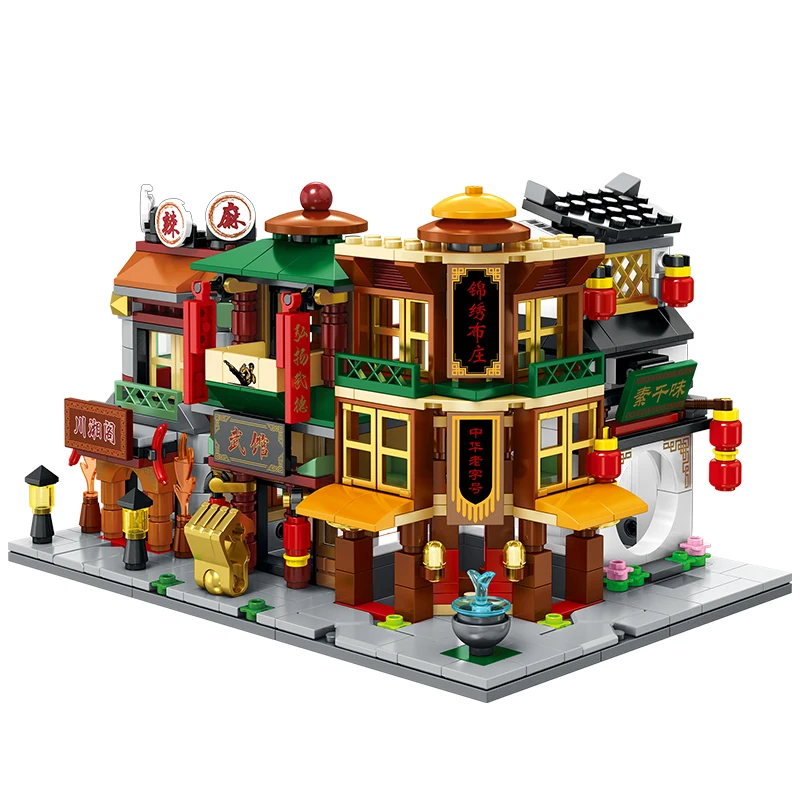 512 шт. город мини Street View строительные блоки для детей китайского магазина кирпича