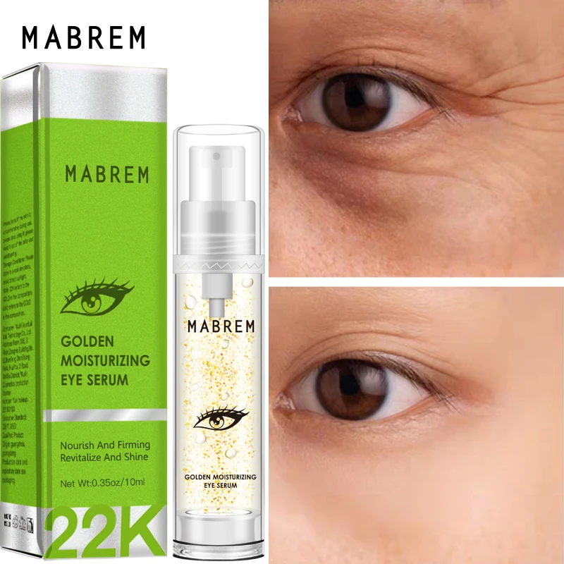 

MABREM Golden Eye Serum Anti-Wrinkle Anti-Aging Hyaluronic Acid Moisturizing Remover Dark Circles Against Puffiness And Bags