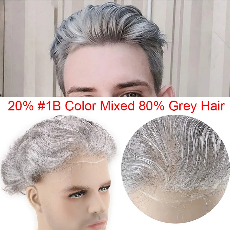 1B80 Eseewigs Для Мужчин's накладки из искусственных волос натуральный Цвет 8x10 Remy парик из человеческих волос для Для мужчин прямые подойдет как для повседневной носки, так Чистая Швейцарский Синтетические волосы на кружеве парик из искусственной кожи; европейские вокруг - Парик Цвет: 1B80