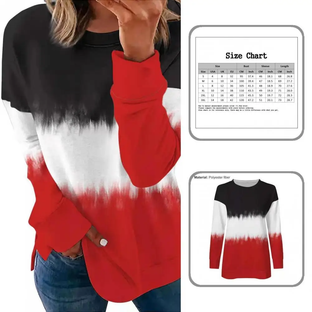 

Autumn Stylish Loose Round Neck Long Sleeve Blouse Pullover T-shirt Autumn Blouse Horizontal Stripes Streetwear