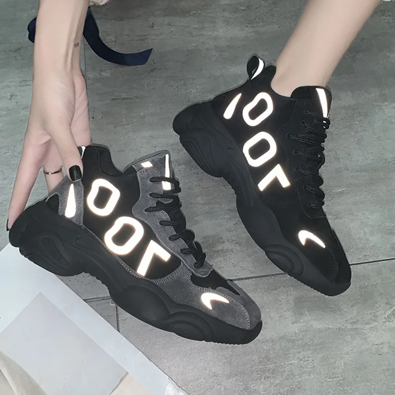 Зимние Модные женские кроссовки на платформе повседневная спортивная обувь