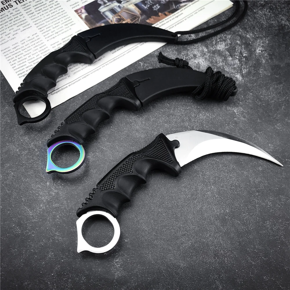 Нож-керамбит CS GO тактический нож с фиксированным лезвием для шеи ножнами