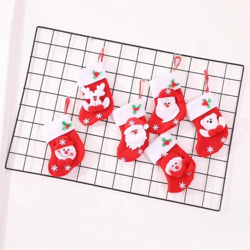 New Little Christmas Stockings Santa Claus Snowman Holiday Gift Bag Home Garden Festive Party Supplies | Дом и сад