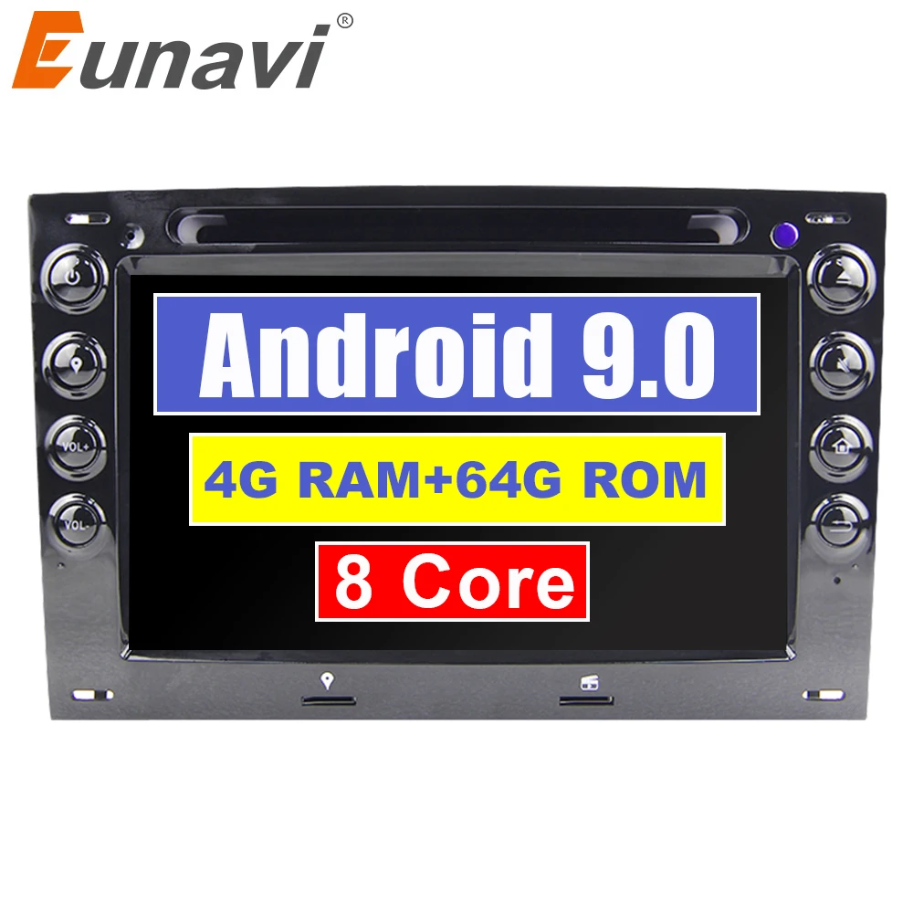 Автомобильный мультимедийный плеер Eunavi 2 din Android 9 для Renault Megane ii 2006 2007 2008 2009 2010