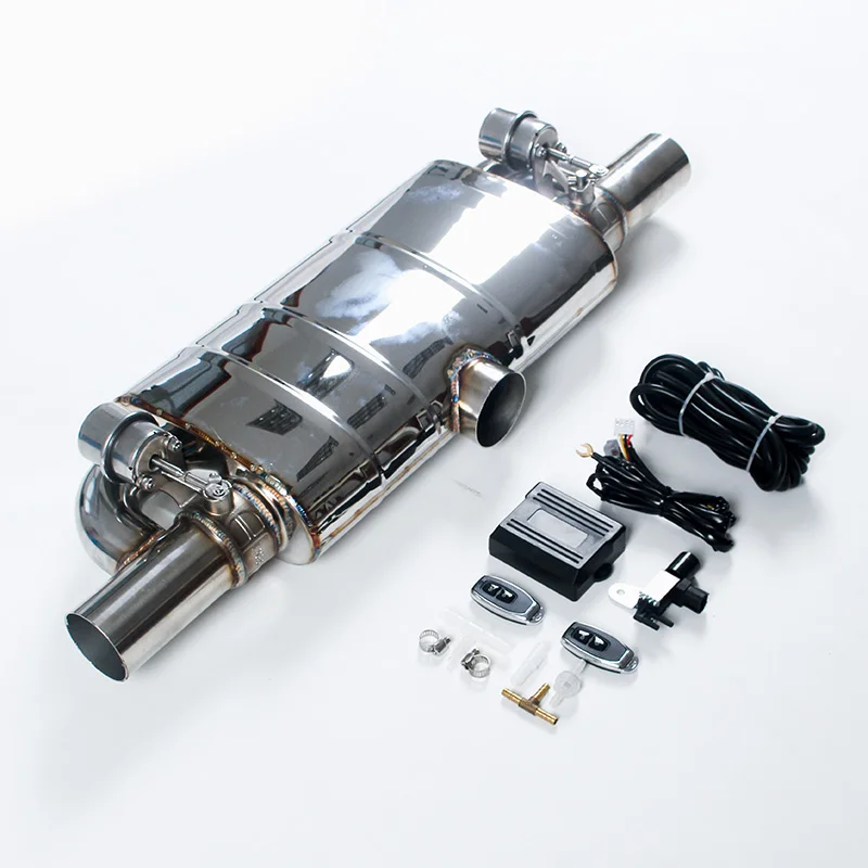 

Car universal exhaust variable valvetronic muffler T type 2 outlet vacuum valve pneumatic cutout