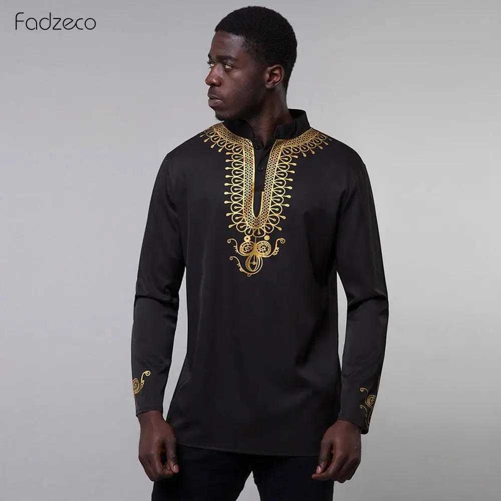 Fadzeco Африканская рабочая одежда Dashiki новинка 2019 Мужской Топ лучшего цвета