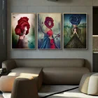 Сюрреалистичность женское лицо покрытые цветы холст фотообои Портретные фотографии