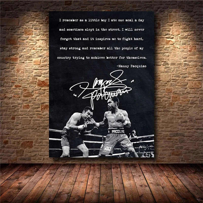 Боксерская Мэнни Pacquiao ретро холст печатный плакат Ретро бар боксерская звезда