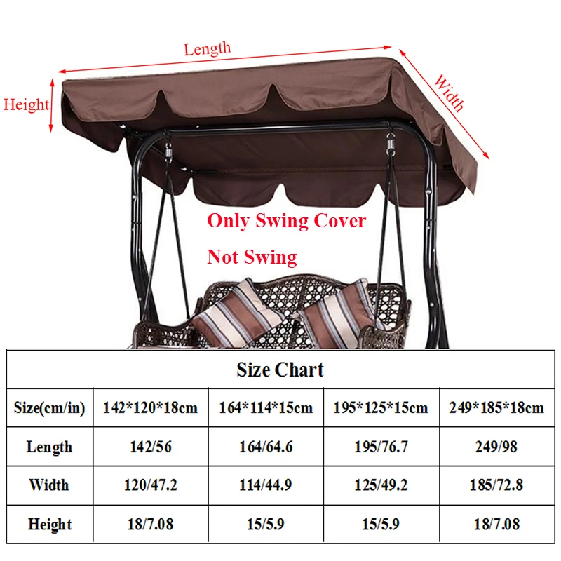 Открытый патио качели сиденье под навесом Топ Водонепроницаемый Зонт замены